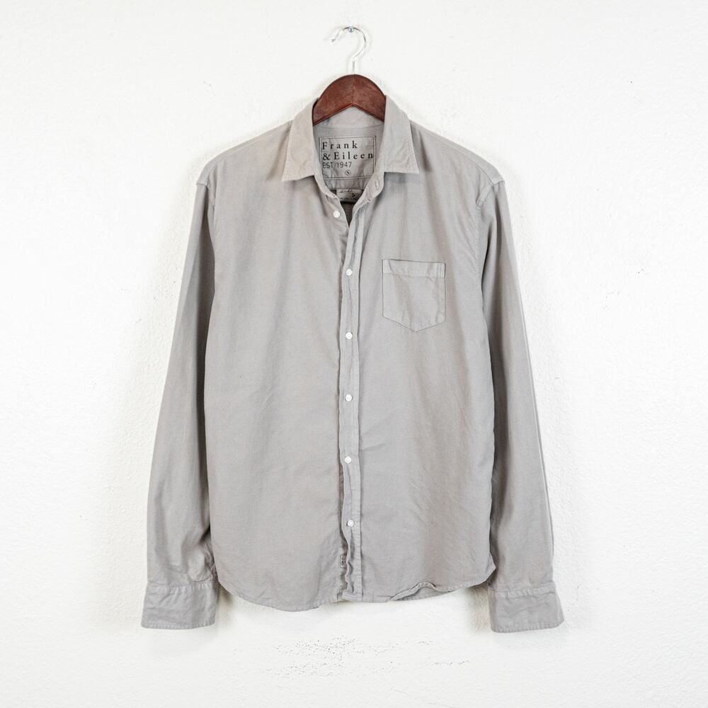 Frank & Eileen Men's LUKE Button up Shirt Gray Italian Cotton Size Small